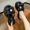 Thick-soled cool slippers women's fashion outer wear 2024 summer foreign trade new casual flower one-word muffin sole beach shoes
