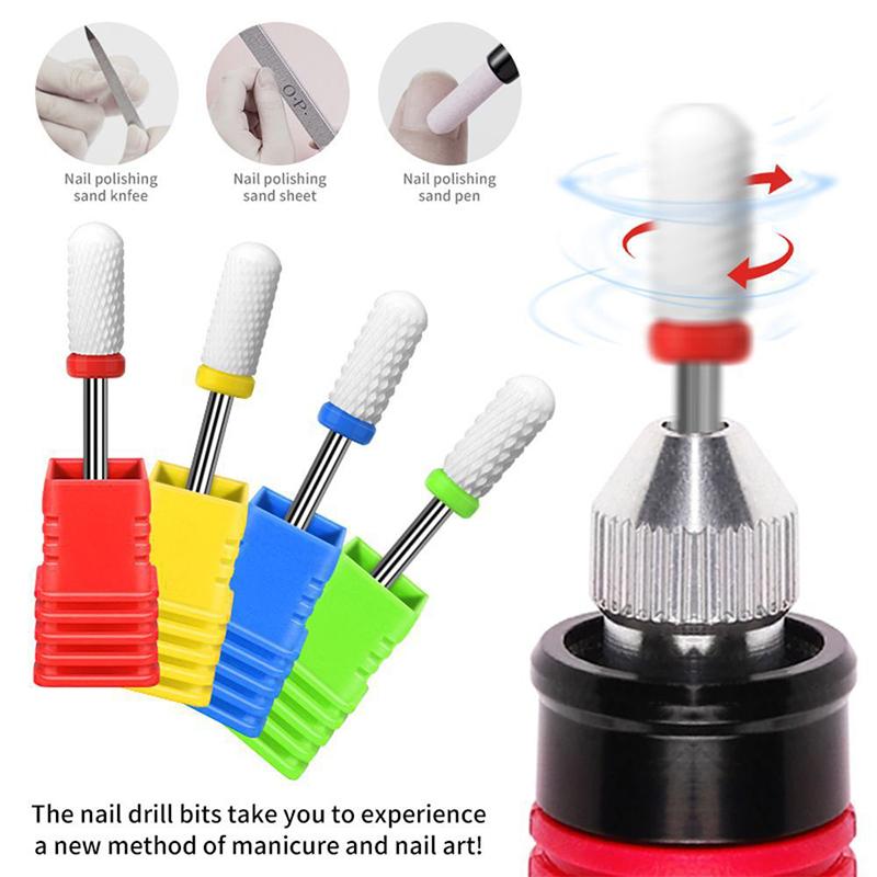 1pcs Ceramic Nail Drill Bits Professional Manicure Pedicure Burr File Electric Nail Art Machine Accessories