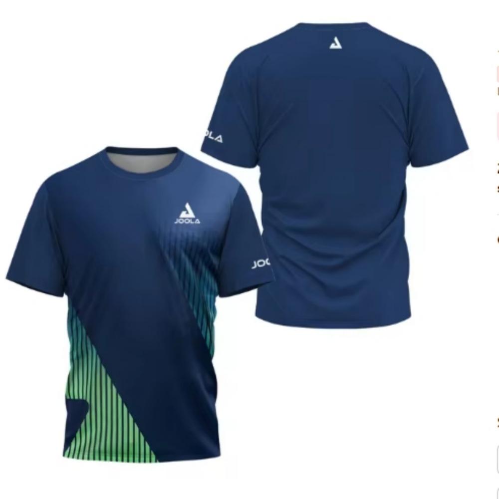 New Men's T-shirt Summer Fashion Table Tennis Flower Printed Short Sleeved Badminton Tennis Quick Drying Short Sleeved Men'