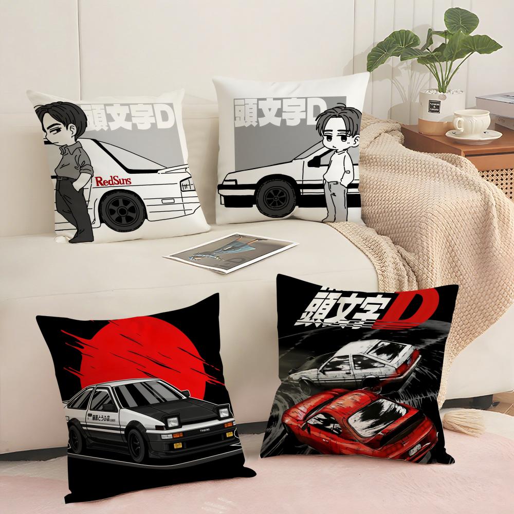 I-Initial D Ae86 Cushion Cover Soft Short Plush Pillow Cover Smooth Cozy Texture Aesthetic Cushion Case Home Decor