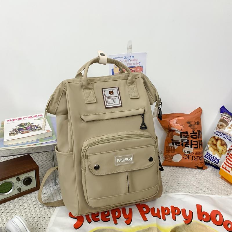 Mochila de estudiante para mujer, mochila de gran capacidad, bolsa de viaje de color sólido para niñas