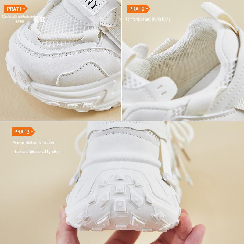 "INS Korean Women's 2025 Spring Platform Sneakers: Height-Boosting, Casual Running Shoes FB9905"