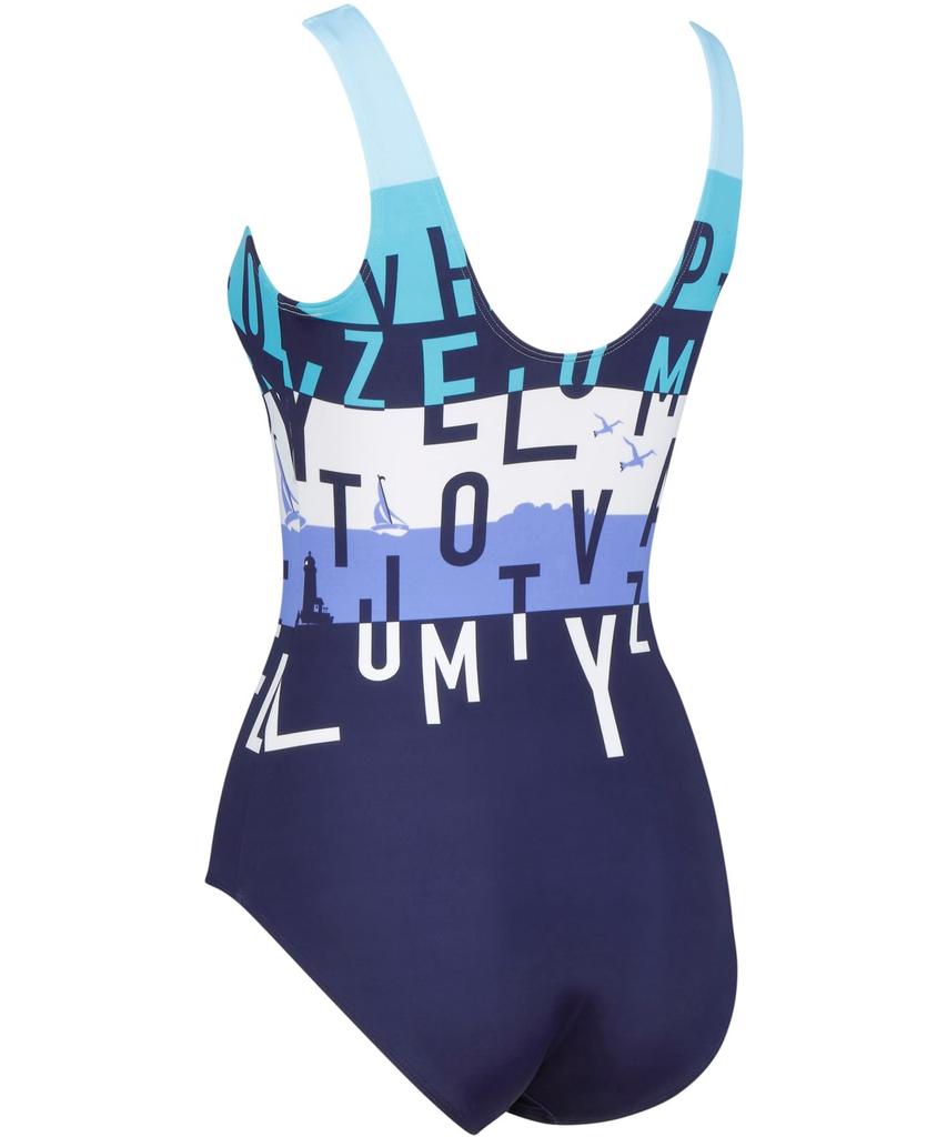 slims your body covers body parts fits up to Q large fitness SX size 9 [Wacoal Swimwear] Full-shape swimsuit, line, (tummy, back, hips), one-piece,