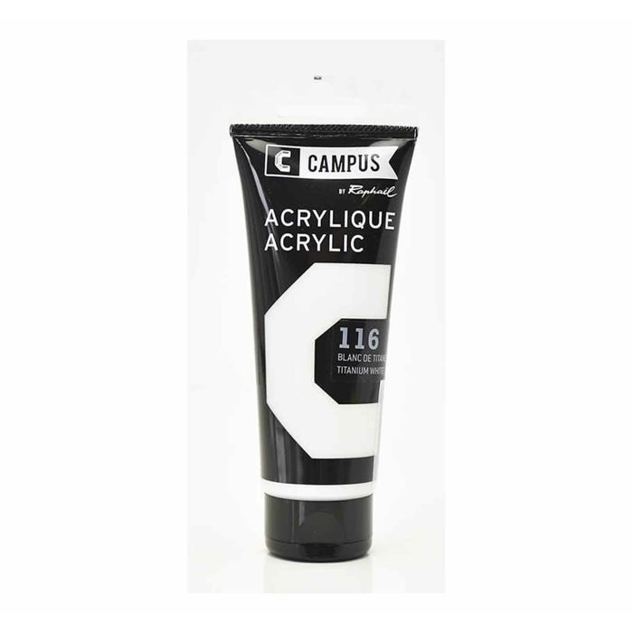 Peinture acrylique - Campus by Raphael - 116 - Blanc titane - 100 ml - Mixte