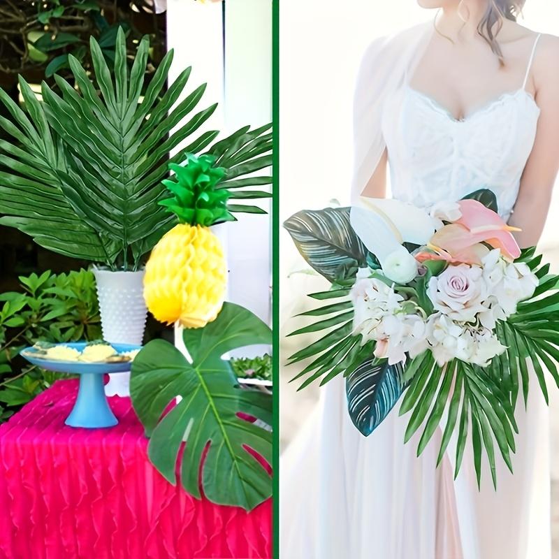 Plantes Artificielles Fleurs Mariage Festival Décoration de Fête Décor Maison Cour Jardin Feuilles de Palmier Tropicales en Plastique avec Tiges