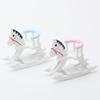 1pc Miniature White Wooden Rocking Horse Chair Nursery Room Furniture accessories