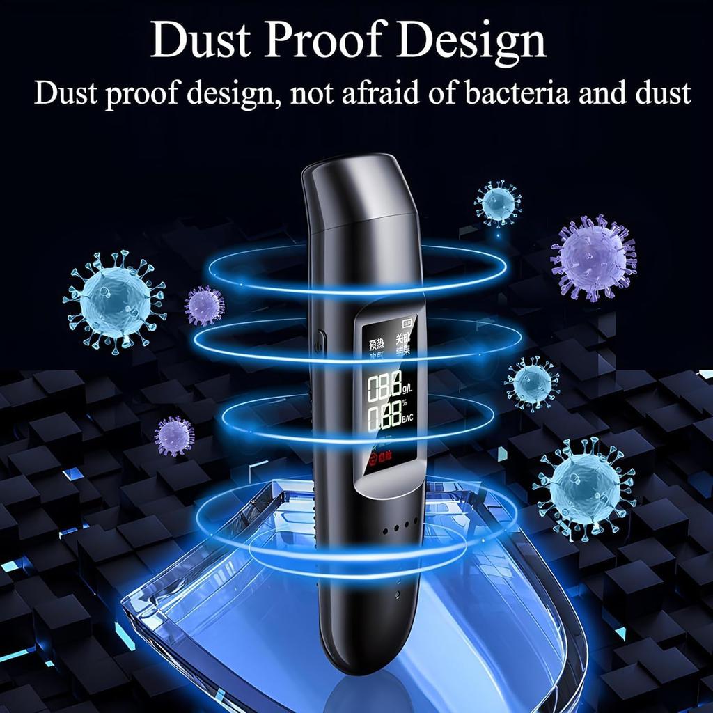 Portable Breathalyzer Certified Alcohol Test Professional Non-Contact Alcohol Tester with Digital LCD Display and Voice Alarm