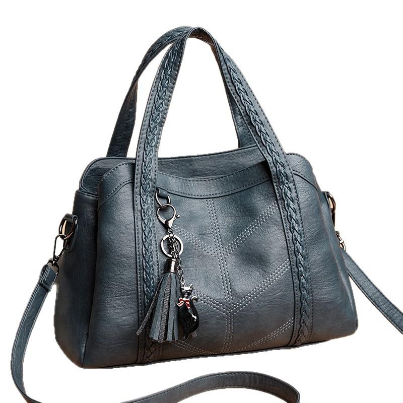 New Middle-aged Mother Bag, Simple Handbag, Fashionable and Personalized Soft Leather, Large Capacity Single Shoulder Crossbody Bag