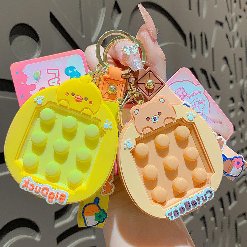 Cute Animals Fidget Toy Kneading Keychain Dinosaur Bear Rabbit Duck Keychain Pendant Adult Stress Reduction Toy