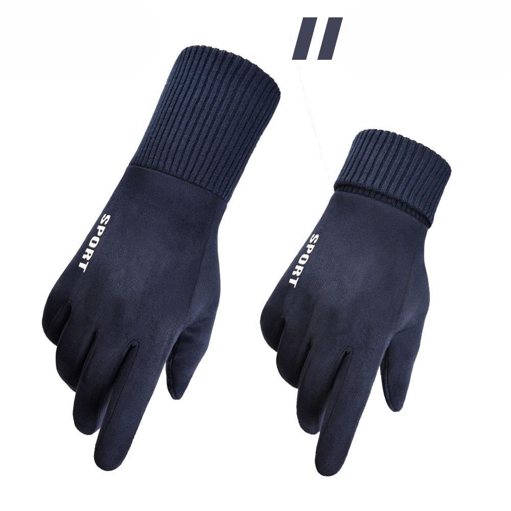 

Зимние замшевые перчатки Мужские теплые перчатки Плюс флис Для вождения и езды на открытом воздухе Женские парные One Size