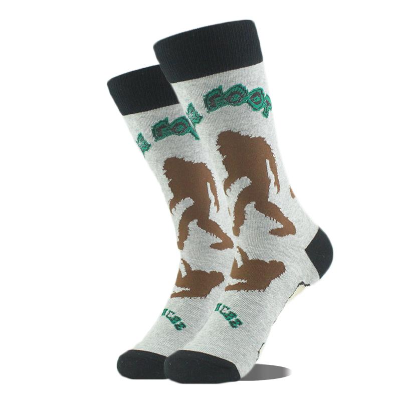 Cool Hip Hop Crew Socks Men Funny Animal Squirrel Shark Dinosaur Boxing Dog Fortune Cat Sokken Harajuku Divertidos Chaussette