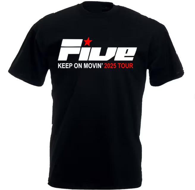 Keep on Movin 2025 UK Tour T-shirt, Couple Matching Five Concert Shirt S разноцветный