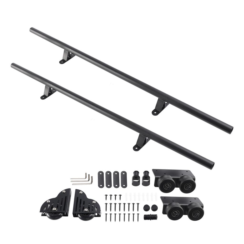 Areyourshop 6.6FT Round Tube Rolling Library Sliding Ladder Hardware Kit with Brake