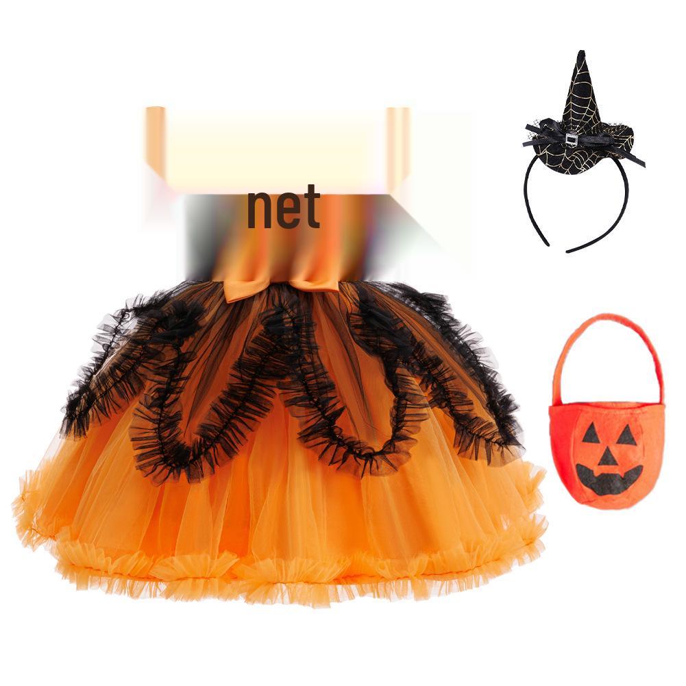 Girls' Halloween Witch Princess Dress Cosplay Masquerade with Mesh