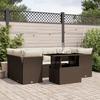 VidaXL Garden Furniture Set with Cushions 7 Pcs Brown Braided Resin 3266383