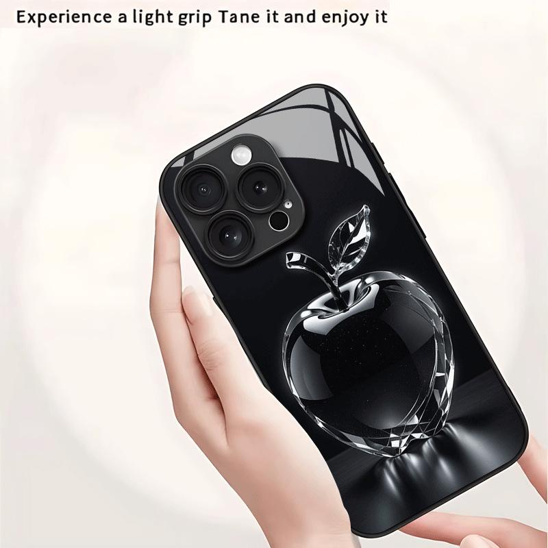 Black For Apple Diamond Pattern Tempered Glass Electroplated Case For iPhone 17 16 Pro Max 15 14 Plus 13 12 11 16E 17 Air Cover