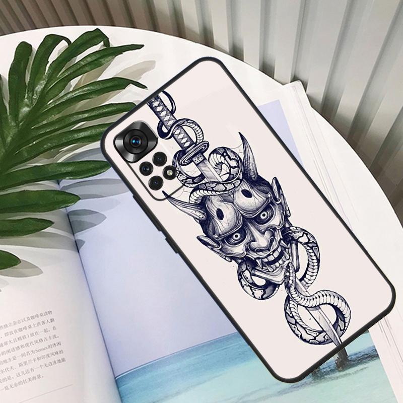 Samurai Oni Mask Funda For Xiaomi Redmi Note 13 10 11 12 14 15 Pro Plus Case For Redmi 15C 12C 13C 14C 10C 15