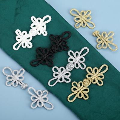 1PC estilo chino tejido a mano nudo cierre Cheongsam hebilla Rana cierre libélula Retro