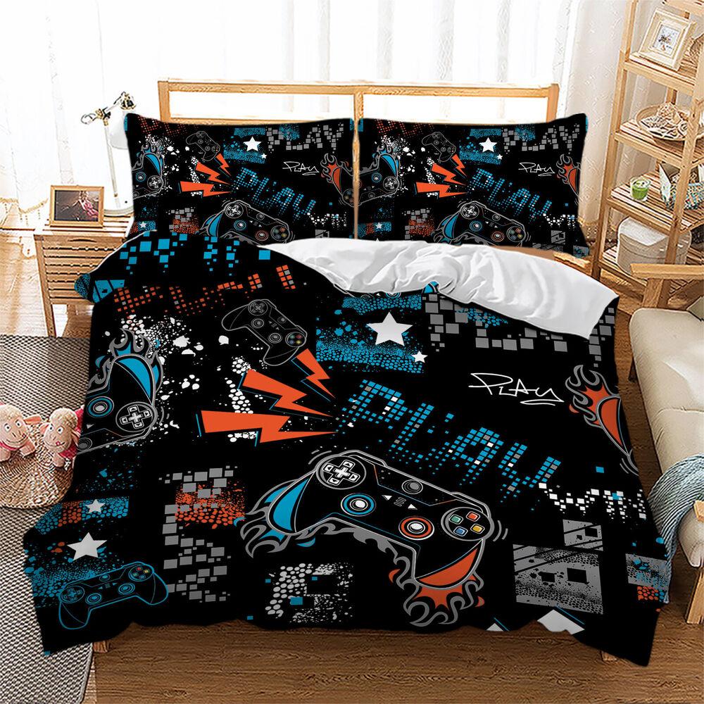 Gamepad Doona Duvet Quilt Cover Set Single Double Queen King Size Bed Pillowcase