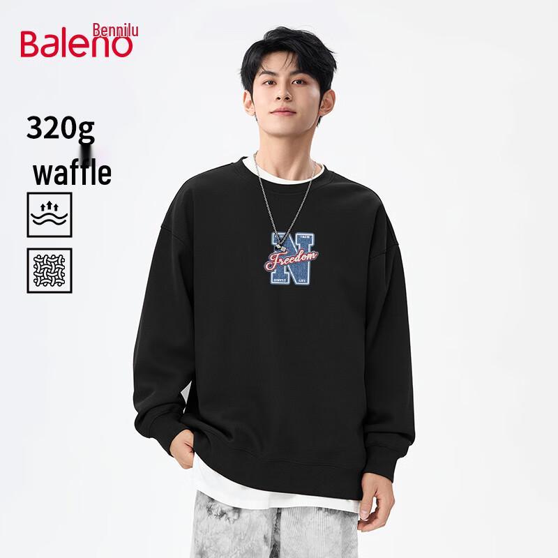 Baleno Men's Waffle Crew Neck Long Sleeve Sweatshirt