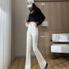 Schwarze Schlaghose mit hohem Bund Frühling Petite Bootcut Hose Lässig Vielseitig Taillenformend Anzughose für Damen