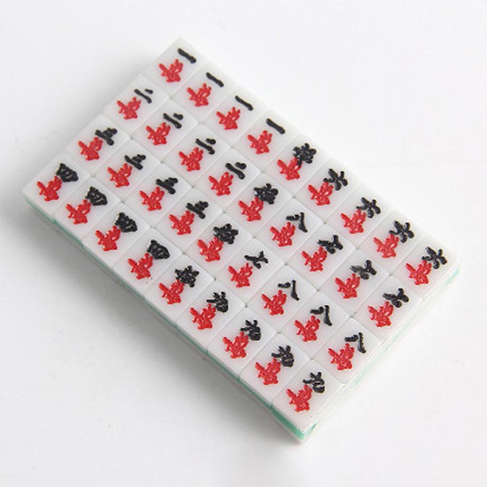 15mm Mahjong Game Set Mini Travel Mahjong Set Chinese Traditional Mahjong Games Mahjong Tiles Set for Travel Family Leisure Time