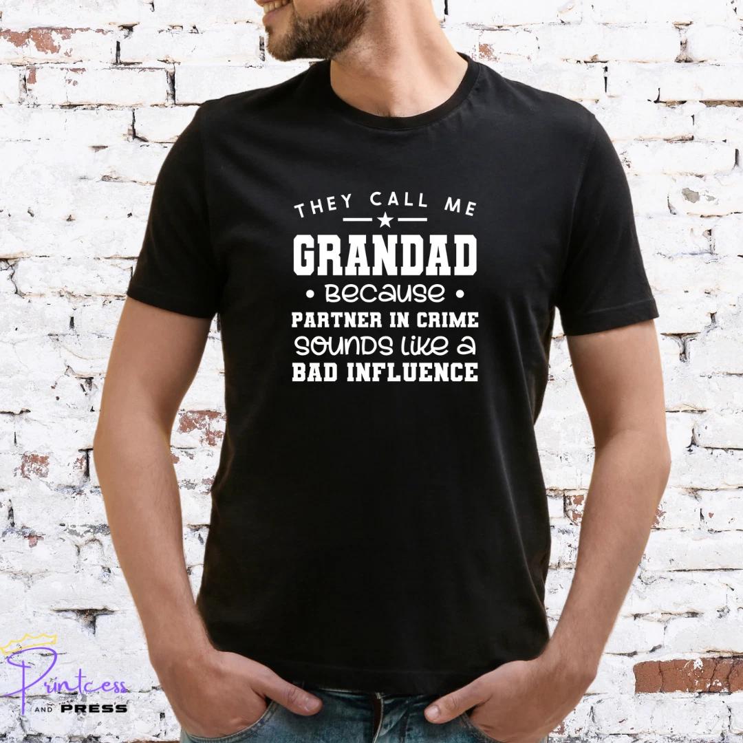 GRANDAD, PARTNER IN CRIME T-SHIRT, Gift for him, GRANDPA, XMAS, Various colours S