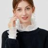 Women Fake Collars Lotus Leaf Fungus Edge Decorative Stand Detachable Collar White Lace Shawl Sweater Collar
