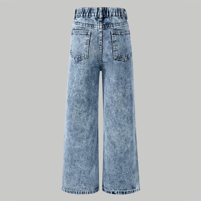 6-14 Years Kids Girls Denim Pants Ripped Jeans