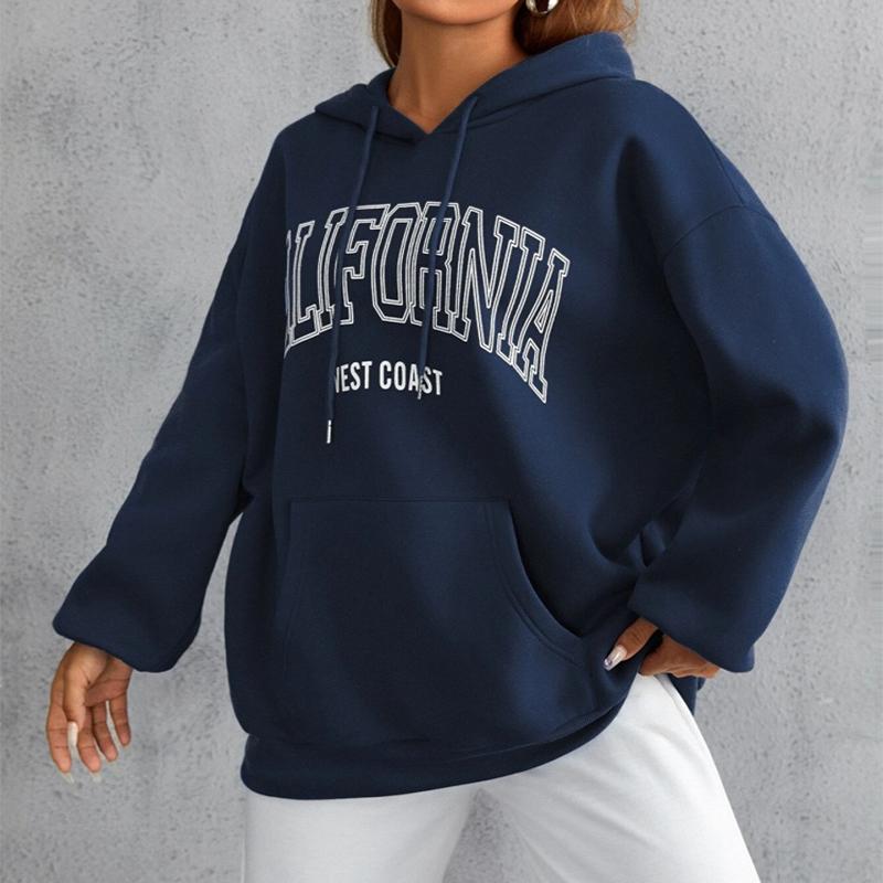 California Streetwear Ženy Podzimní Móda Ležérní Mikiny Volné Oversized oblečení Značka Fleece Hoody Sportovní oblečení