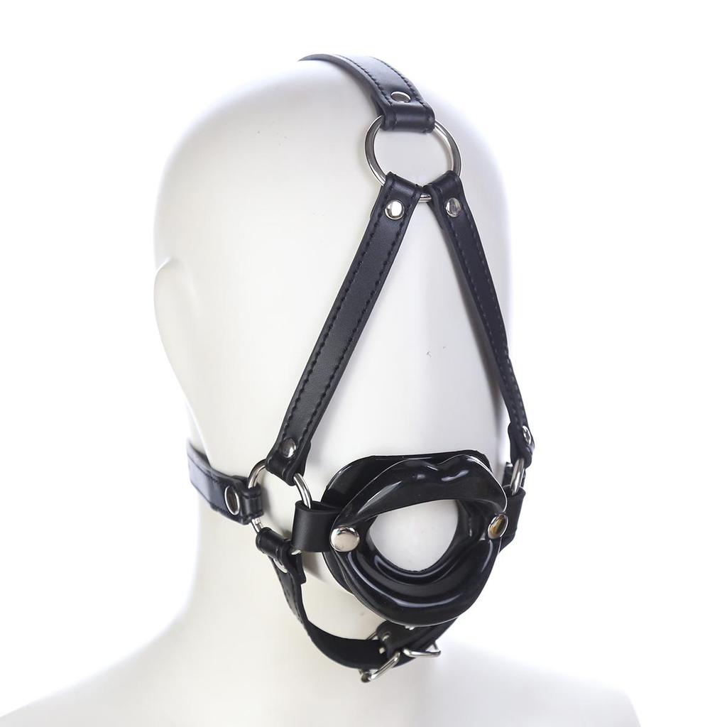 VaHppy Gag Máscaras Sexo Oral Jogos de Casal Role Play Cosplays Rainha Condicionamento Escravo de Cão PU Silicone Ossos de Cão Bolas de Sucção Argola O Bondage