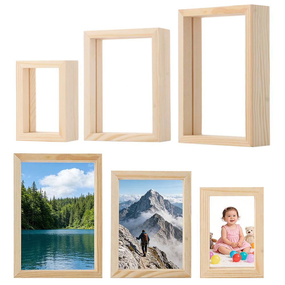 Mini Art Wedding Decor Wooden Picture Holder Photo Frame Vintage