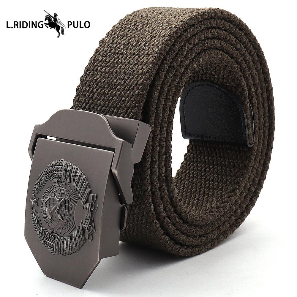 Cintura in Tela Spessa Allenamento all'Aperto Pantaloni Casual Fibbia in Lega Militare Cintura Resistente Unisex