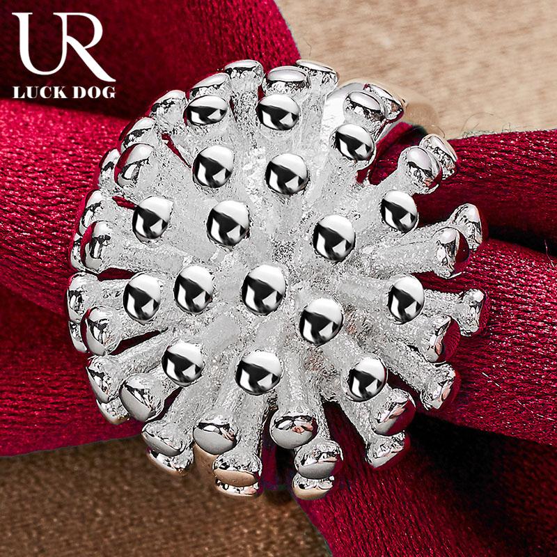 925 Sterling Silver Fireworks Coral Ring Fashionable Wedding Jewelry