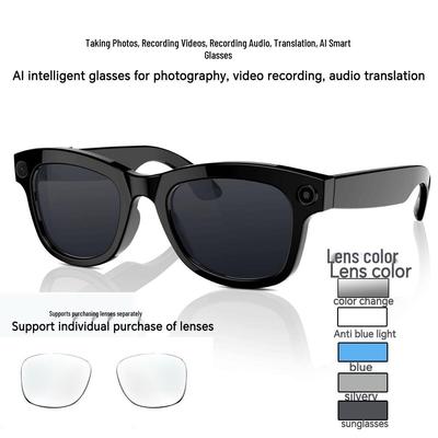 AI Translation HD Camera Smart Glasses: 800W Pixels, WiFi, Anti-shake, Call & Music Enabled