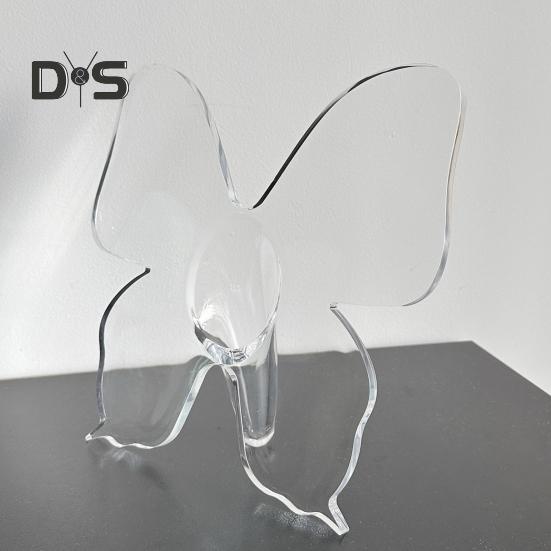 Vază cu fluturi Vază cu flori acrilice transparentă Suport pentru butași de flori de birou rezistent la spargere pentru masă de capăt Masă de sufragerie birou