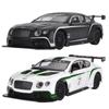 1/24 Bentley Continental GT3 High Simulation Diecast Metal Alloy Model Car Sound Light Pull Back Collection Kids Toy F501