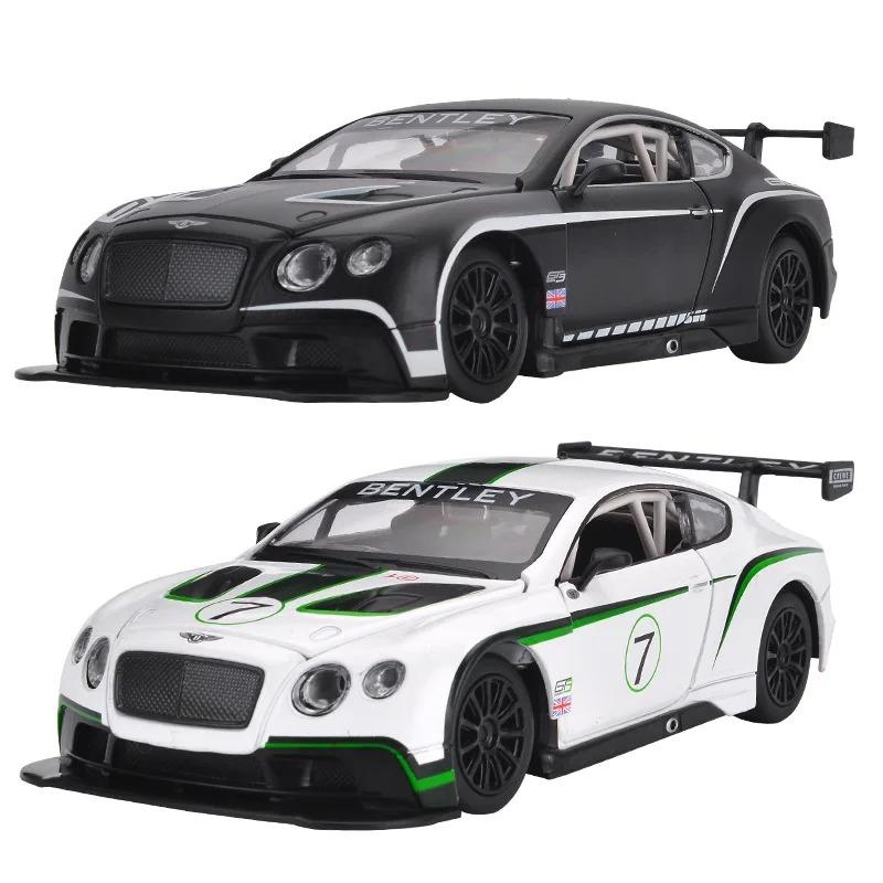 1/24 Bentley Continental GT3 High Simulation Diecast Metal Alloy Model Car Sound Light Pull Back Collection Kids Toy F501