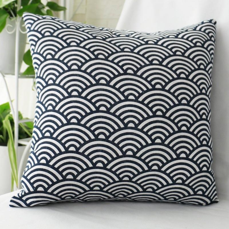 1PCS 45*45cm Fashion Home Sofa Pillowcase Flax Geometry Series Cushion Pillow Cover Creative Lumbar Pillow Case