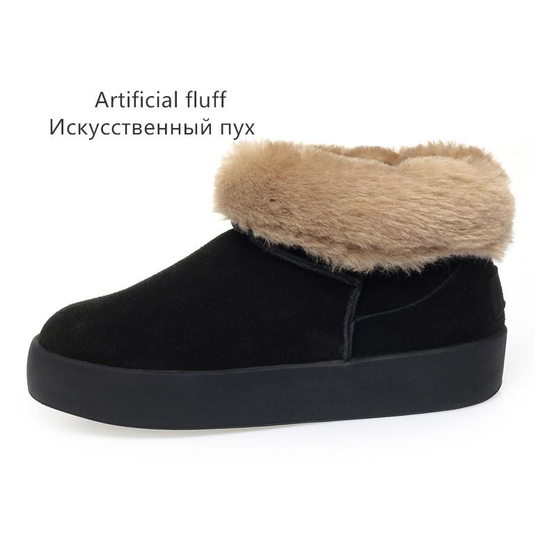 Fashion AIYUQI Snow Boots Female Genuine Leather 2025 New Winter Ankle Boots Women Flat Non Slip Natural Wool Warm Boots Women
