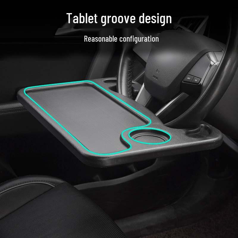 Multifunctional Car Steering Wheel Tray: Dining, Notebook, Cup Holder Table