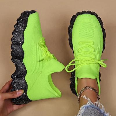 Fashion Women Comfortable Soft Sole Sneakers Breathable Knitting Flats Woman Lightweight Slip-on Loafers Non-Slip Running Sports Shoes