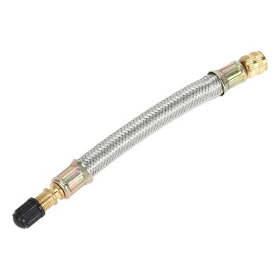 A ABSOPRO Tire Valve Stem Air Inflation Adapter Durable 140mm Long Tire Valve Extension Pure Copper Stainless Steel Silver Tone