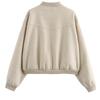 Ladies' Solid Color Fashionable Pocket Long Sleeved Zipper Casual Top  Jacket Jacket