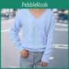 Long Women Autumn Vneck Vonda Sleeve Solid Color Pullover Sweaters