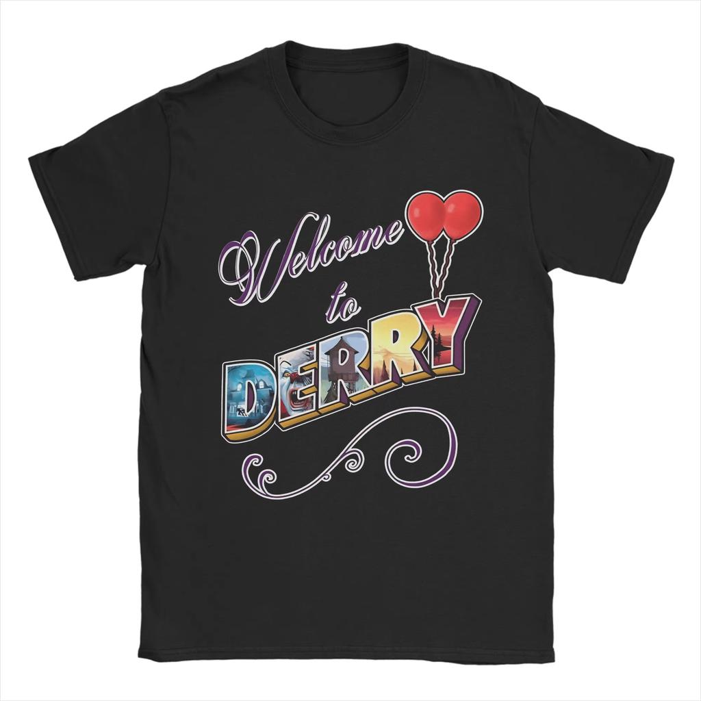 UNISEX Welcome To Derry Horror TV Show T Shirts Pure Cotton Tops Funny Short Sleeve Crew Neck Tee Shirt Plus Size TShirt