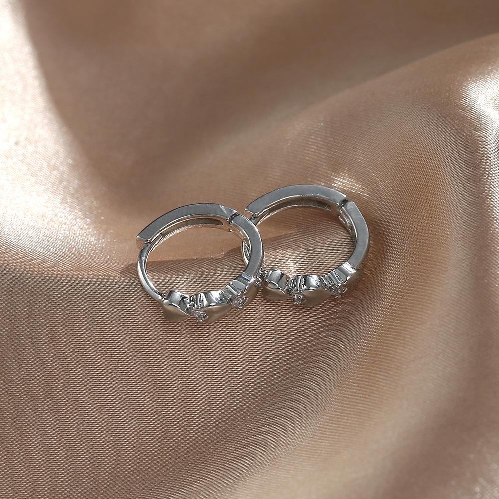 Simple Metal Earrings For Women, French Personalized Accessories, Versatile Earrings, Zircon Earrings, Ear Buckles.