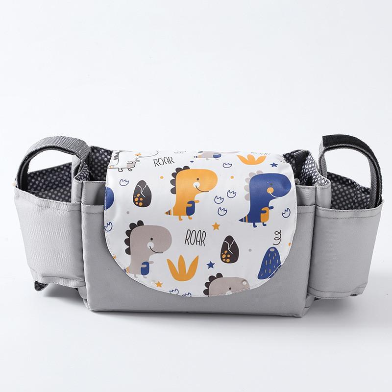 Baby Stroller Organizer Bag With Oxford Fabric Multiple Storage Pouch For Bottle And Water Cup Holding