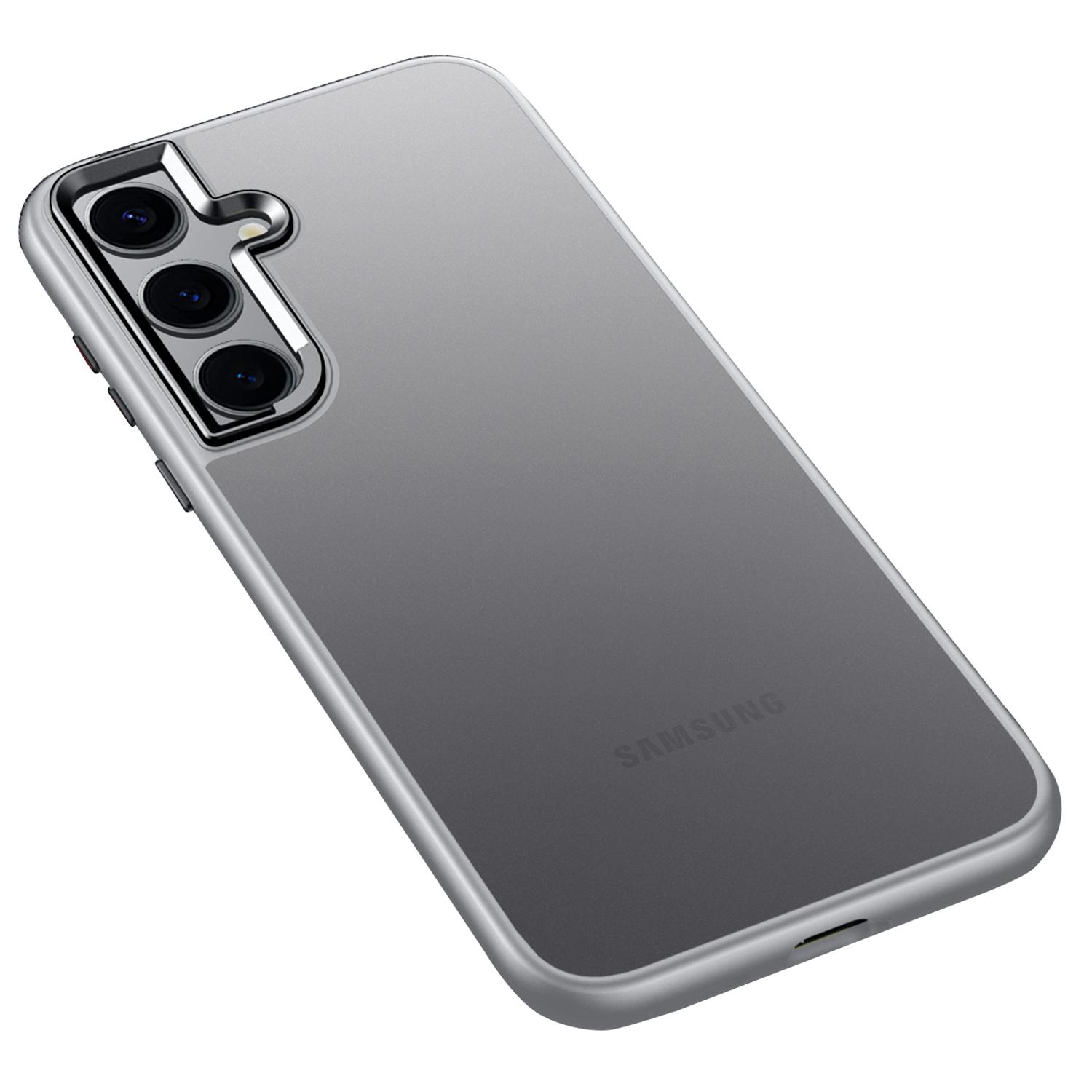 

For Samsung Galaxy S24+ Case PC+TPU Shockproof Matte Phone Protector Cover Grey