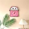Kawaii Cartoon Cat Clock - Noiseless Acrylic Wall Decor for Bedroom & Kids Room